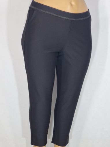 Дамски макси  еластичен плътен спортно елегантен панталон в големи размери с широк ластик  в черно   03 00560