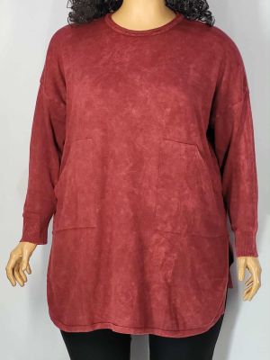 Дамски макси пуловер в големи размери интересна плетка  варен памук различни цветове 01 01527