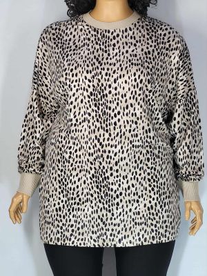 Дамска макси блуза в големи размери тънка вата с интересна щампа   01 01528