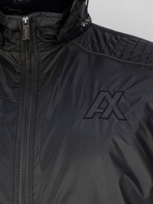 Мъжко пролетно-лятно яке със сваляща се качулка в големи размери черно и тъмно синьо 26 00096