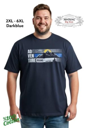 Мъжка тениска в големи размери с щампа 28 000065