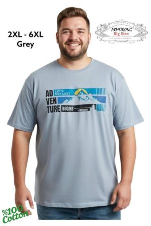 Мъжка тениска в големи размери с щампа 28 000066