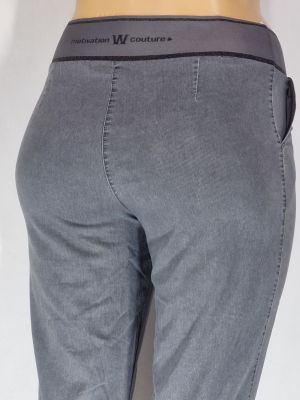 Дамски макси  еластичен тънък спортно елегантен панталон в големи размери с  баста и халка на крачолите ,широк ластик в сиво рае   03 00563