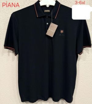 Мъжка тениска тип лакоста с яка и копчета в големи размери 28 000072