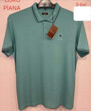 Мъжка тениска тип лакоста с яка и копчета в големи размери 28 000073