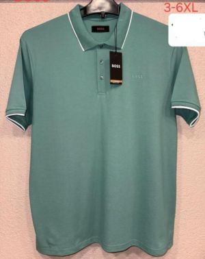 Мъжка тениска тип лакоста с яка и копчета в големи размери 28 000074