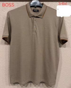 Мъжка тениска тип лакоста с яка и копчета в големи размери 28 000075