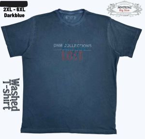 Мъжка тениска варен памук в големи размери с щампа в синьо 28 000081