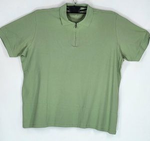 Мъжка тениска тип лакоста с яка и цип в големи размери 28 000100